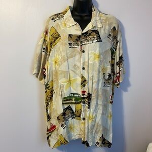 Steve & Barry’s Classic Hawaiian Classic Car Floral Button Down Shirt size XL